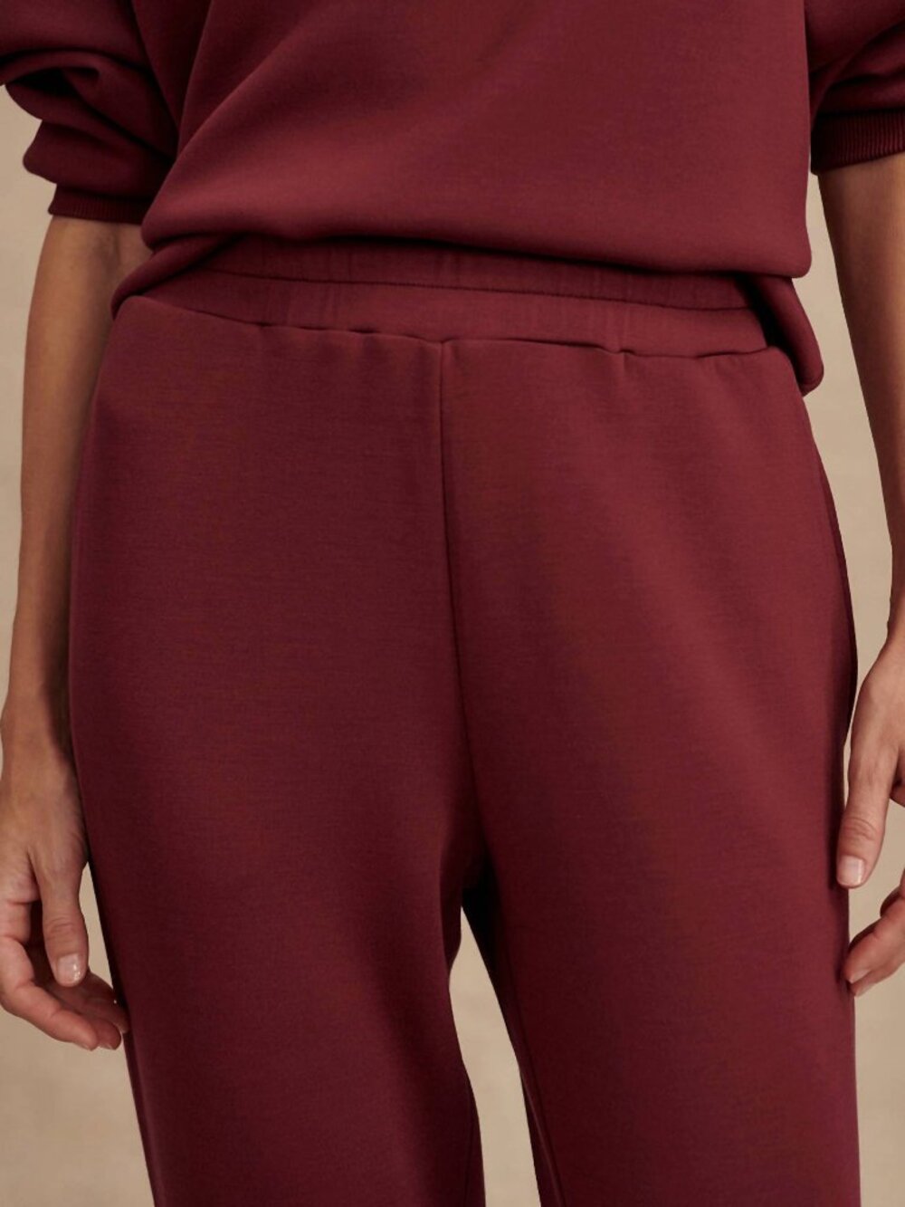 Varley Slim Cuff Pants 27.5 DoubleSoft Maroon Size L NEW - Picture 4 of 12